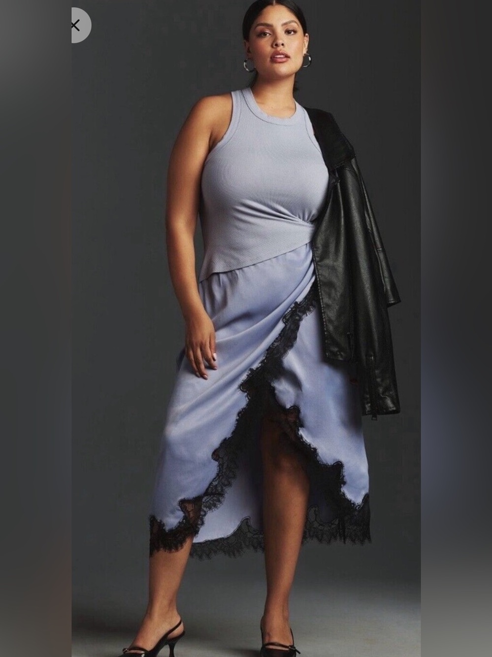 By Anthropologie Size XL Blue The Keeley Twofer Midi Dress NEW!